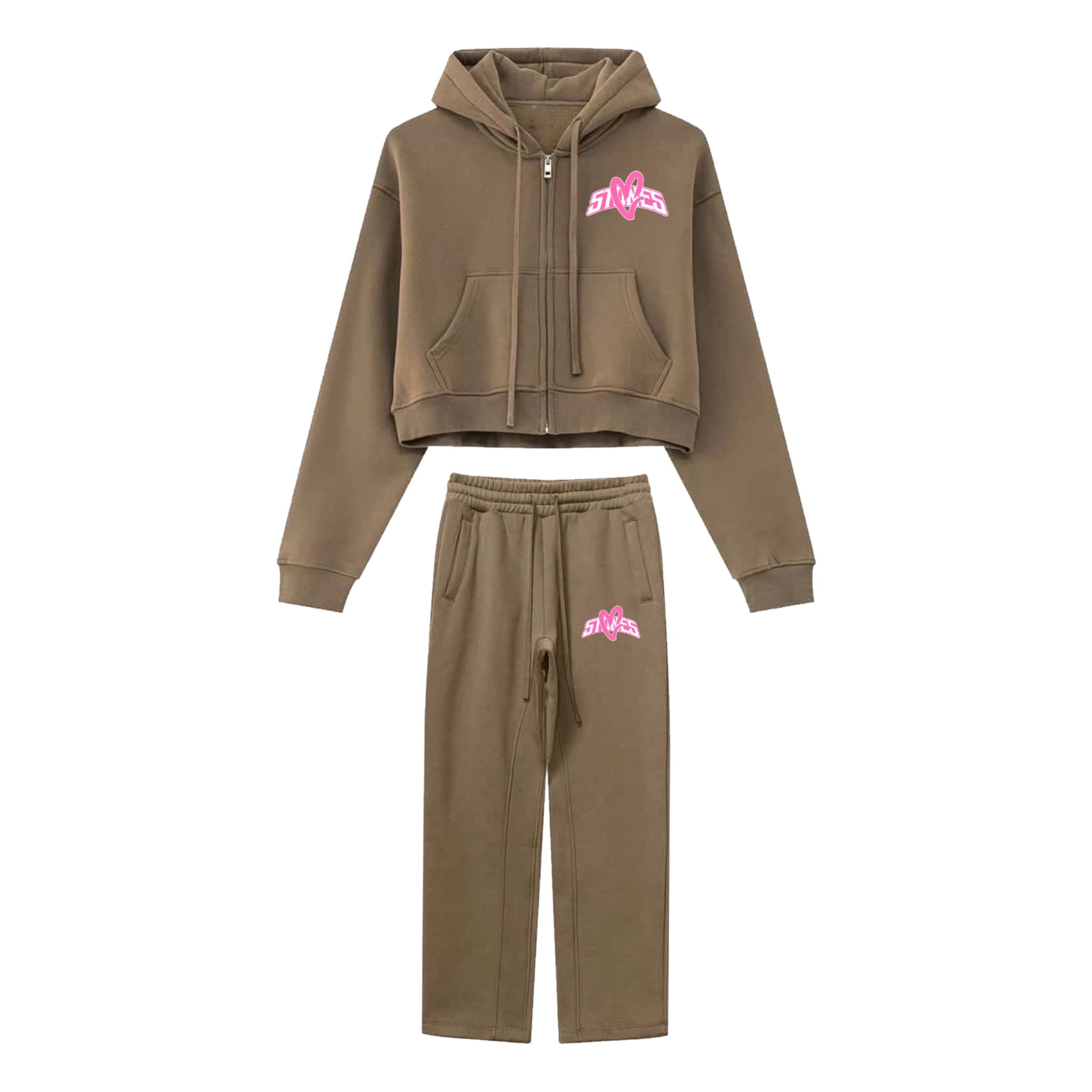 Women Lovestones Relaxed Rhinestones Set - Tan