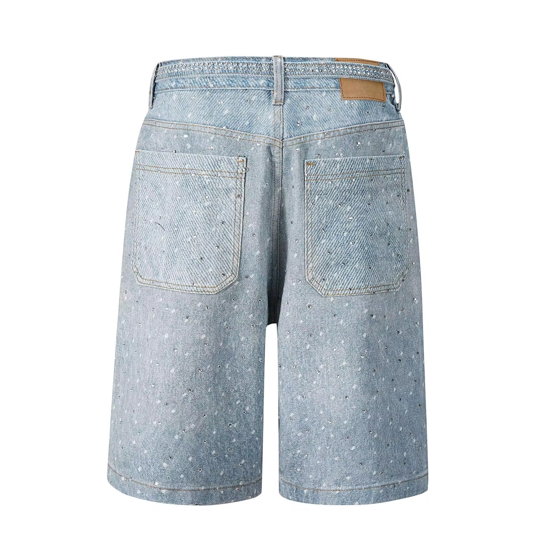 Paradise Rhinestones Jorts - Blue