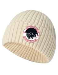 Cream Chenille Heart Knit Beanie