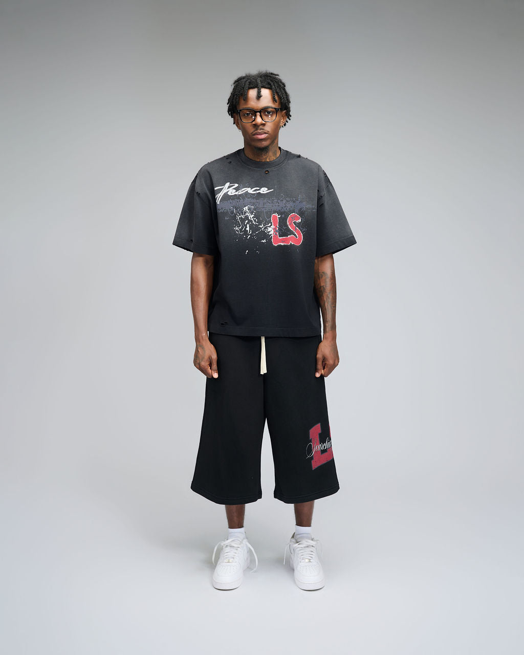 Peace LS Capri Pants - Black/Red
