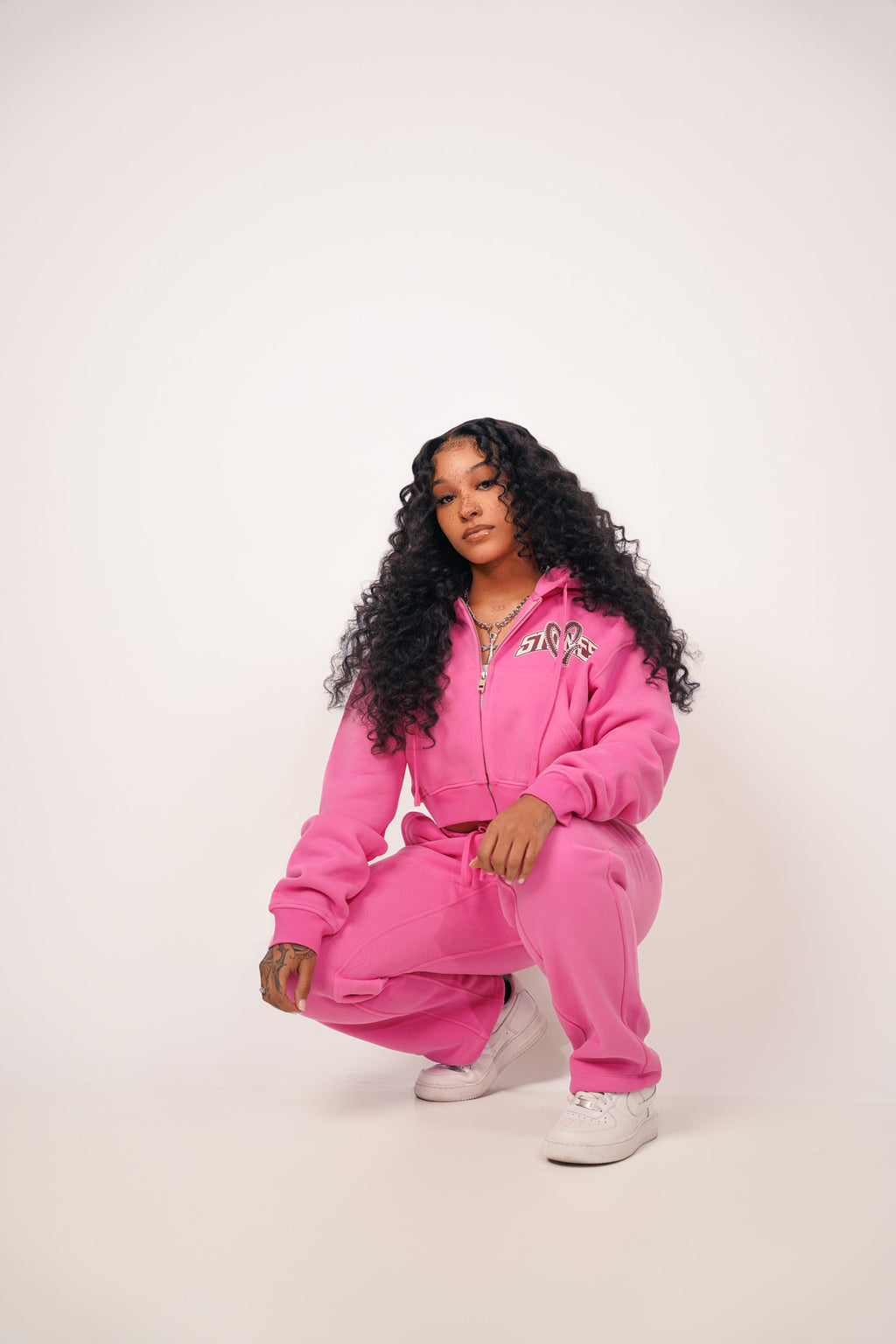 Women Lovestones Rhinestones Heart Set - Pink