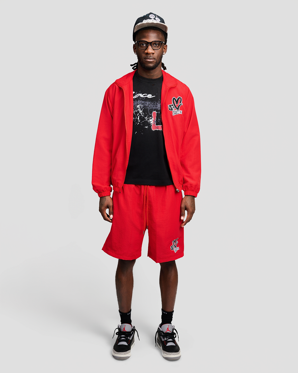 Nylon Triple Logo Set- Red