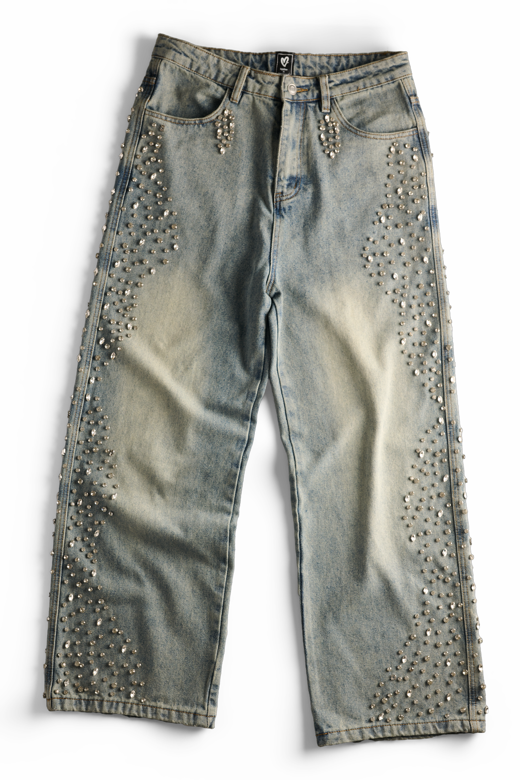 Paradise Rhinestones Jeans - Light Blue