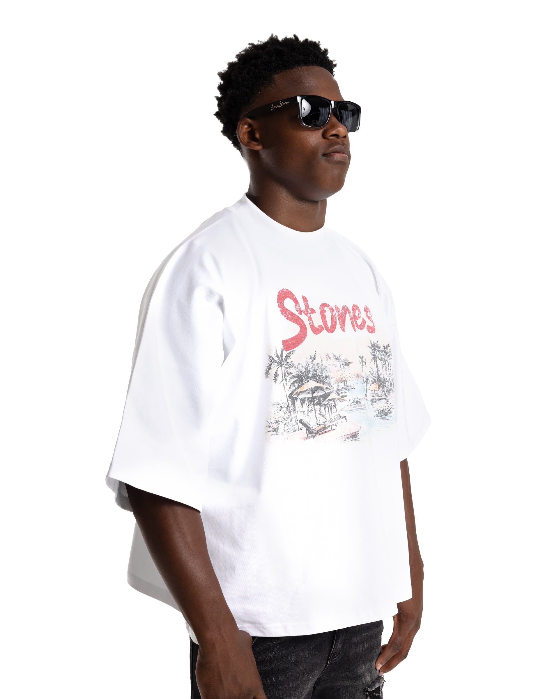 Peaceful Stones Island T-Shirt - Red