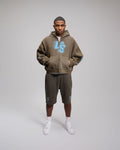 Double Heart LS Shorts - Grey & Light Blue