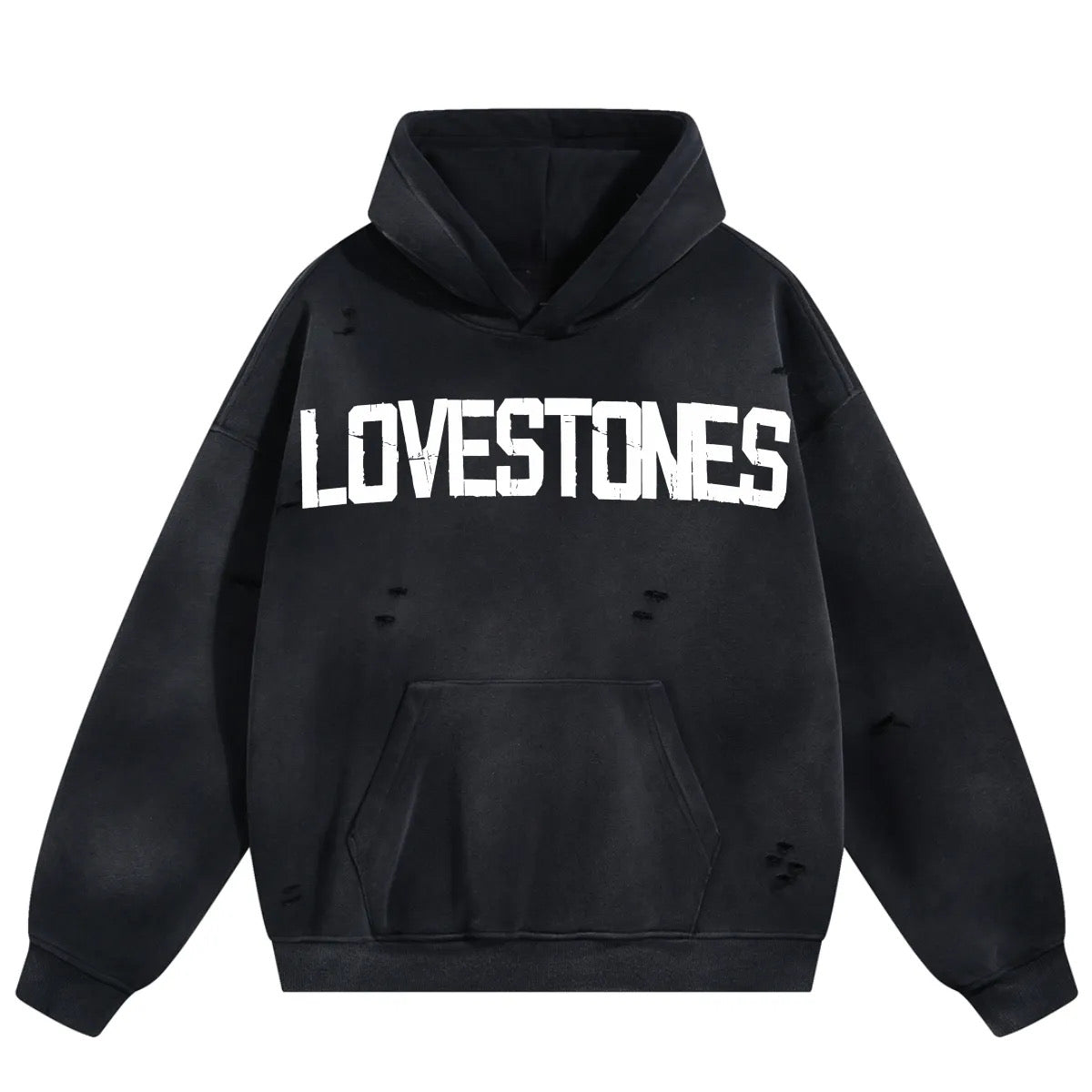 “Limited” Stones Mountain Distressed Hoodie - White