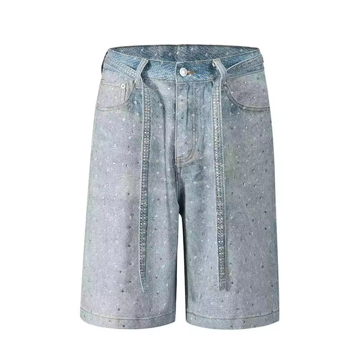 Paradise Rhinestones Jorts - Blue