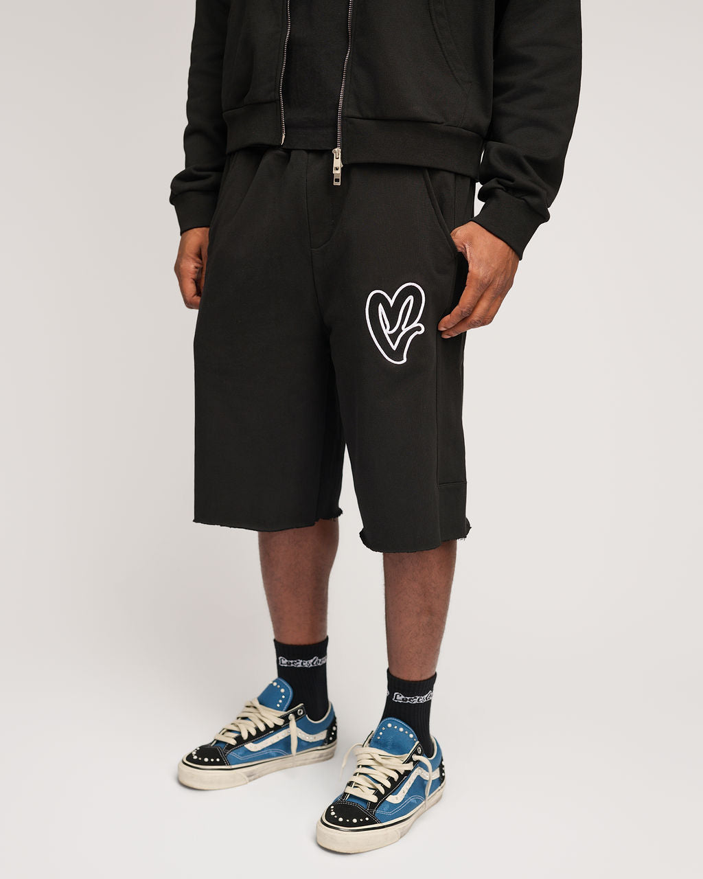 Staple 3/4 Heart Shorts - Black