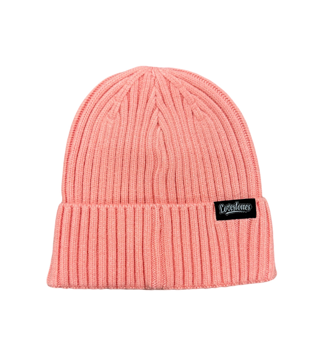 Pink Chenille Heart Knit Beanie