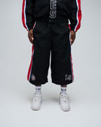 3/4 Nylon Peace Shorts - Black/Red