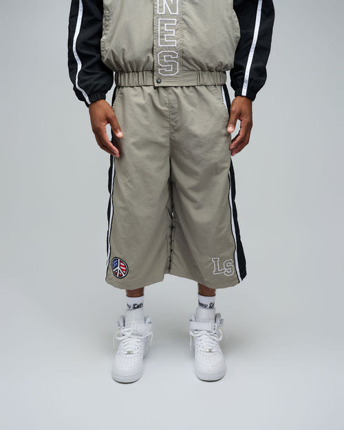 3/4 Nylon Peace Pants - Black/Grey