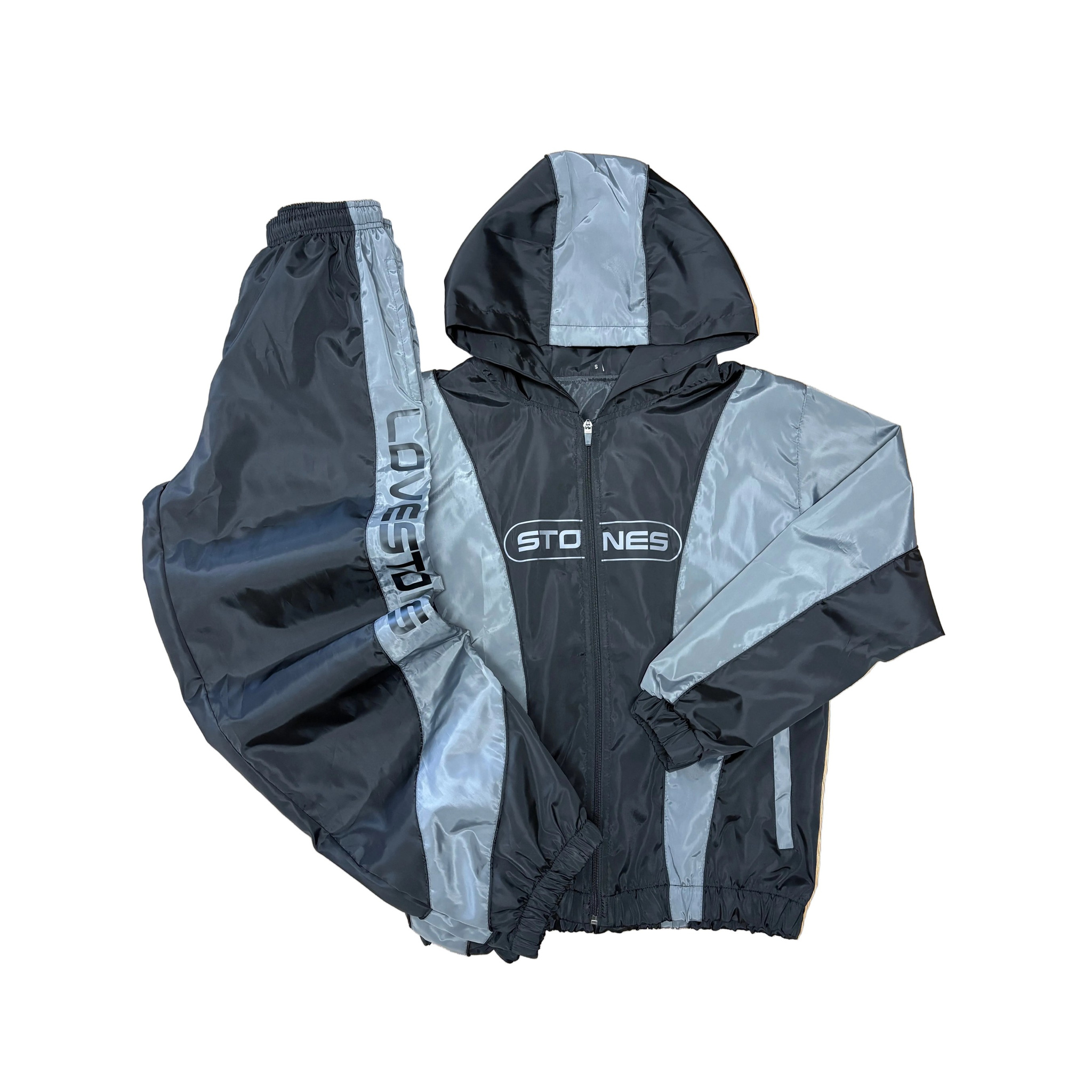 Viper Nylon Windbreaker Set - Black & Grey