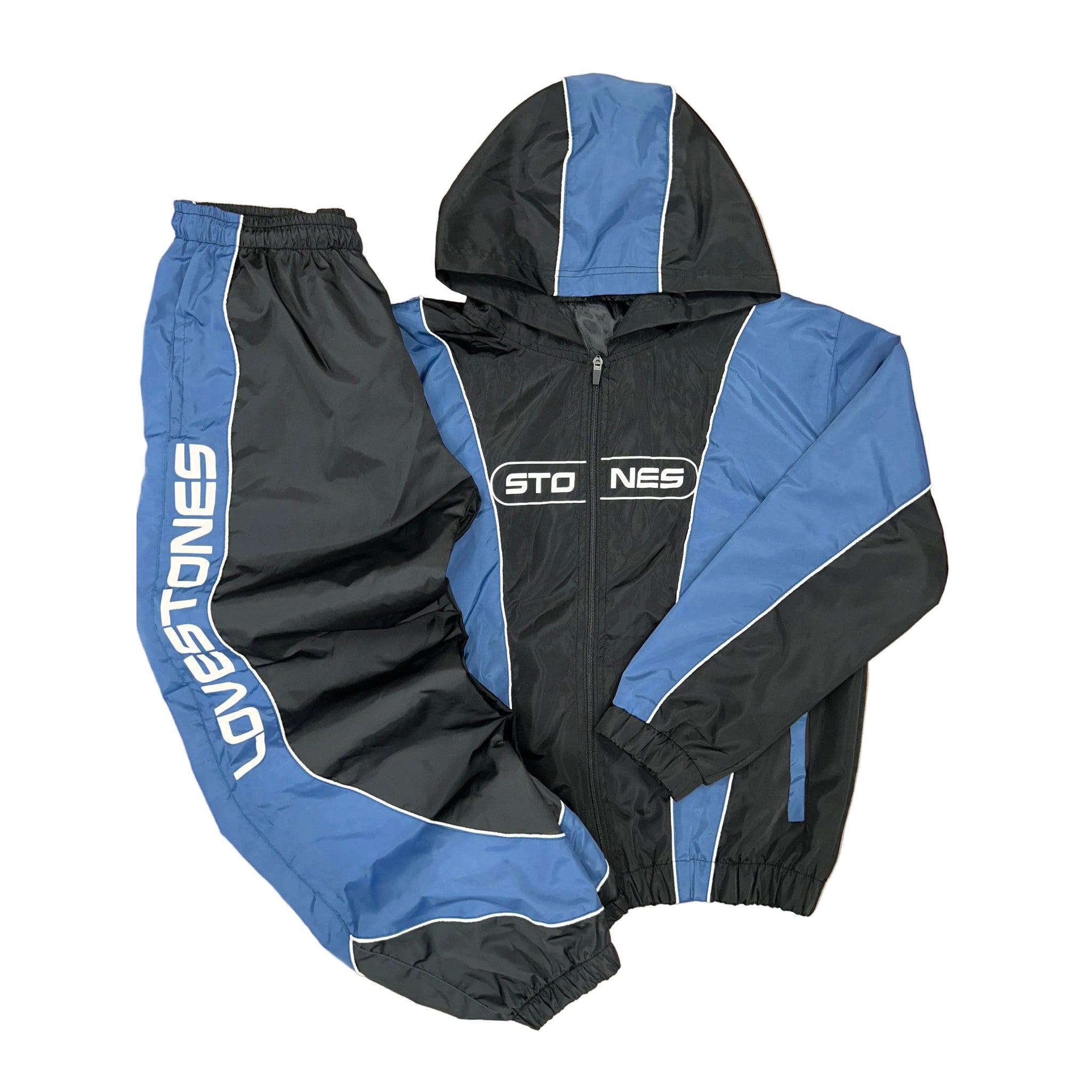 Viper Nylon Windbreaker Set - Black & Gamma Blue